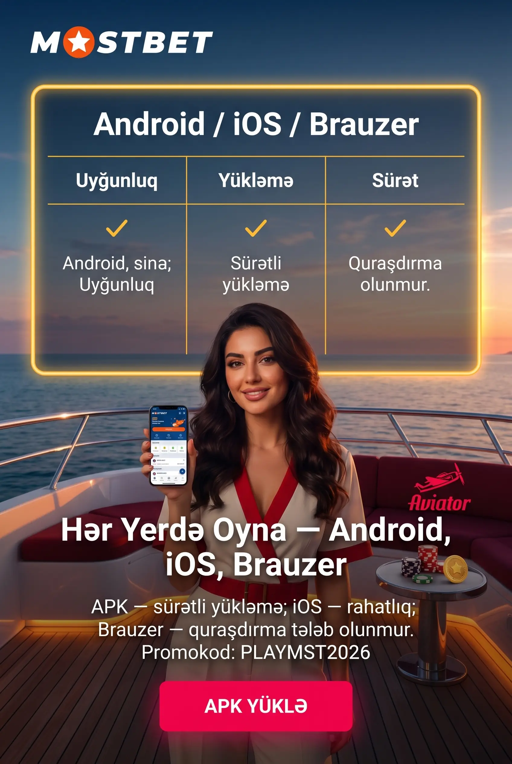 Android APK, iOS və Brauzer Variantı