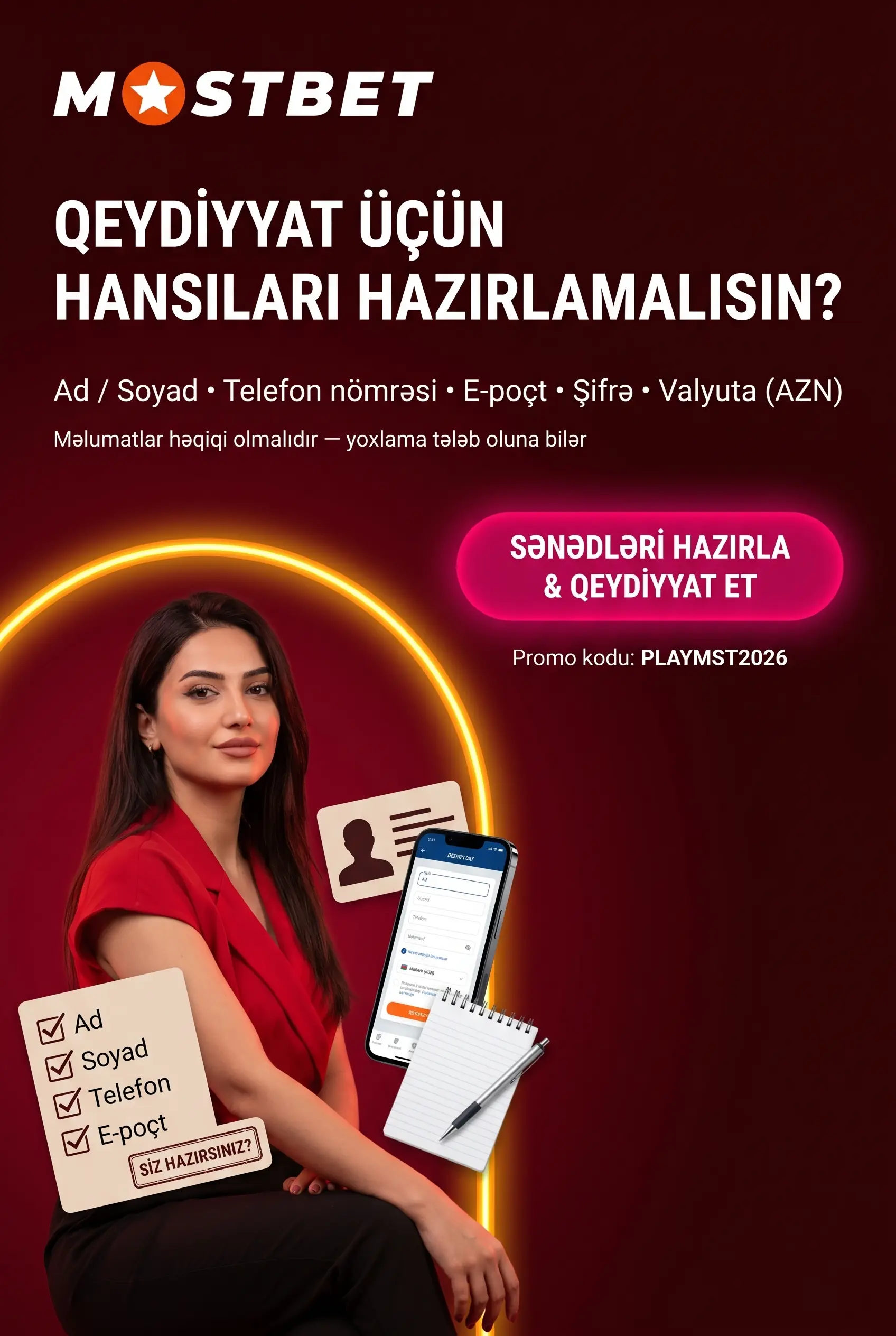 Qeydiyyata Başlamaq üçün Lazım Olan Məlumatlar